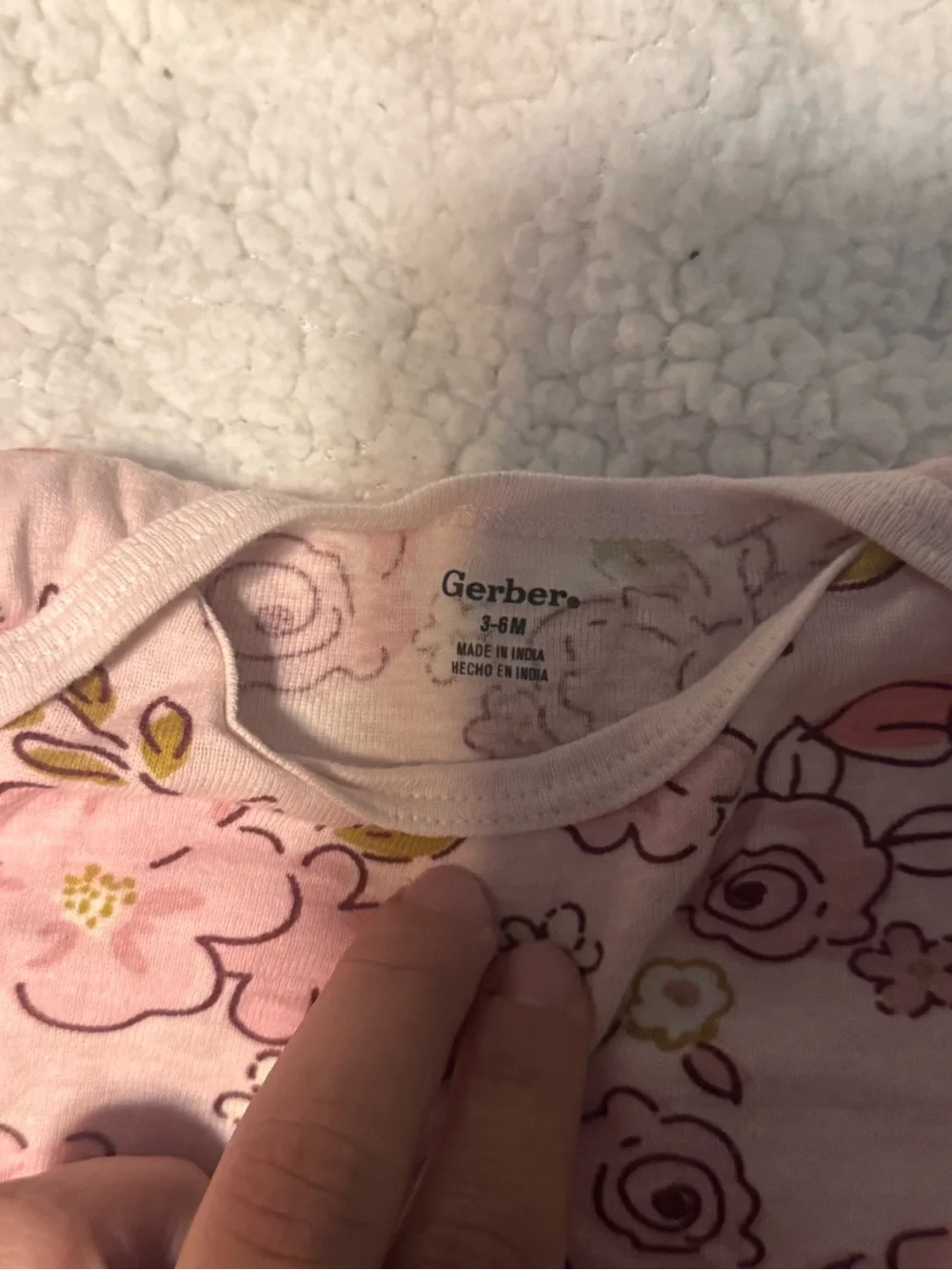 Gerber Pink Floral Baby Bodysuit with Rose Print